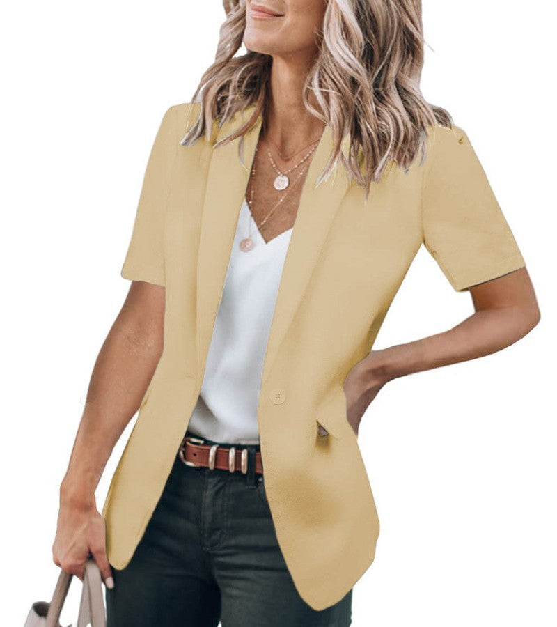 Women’s Lightweight Short Sleeve Blazer Jacket
