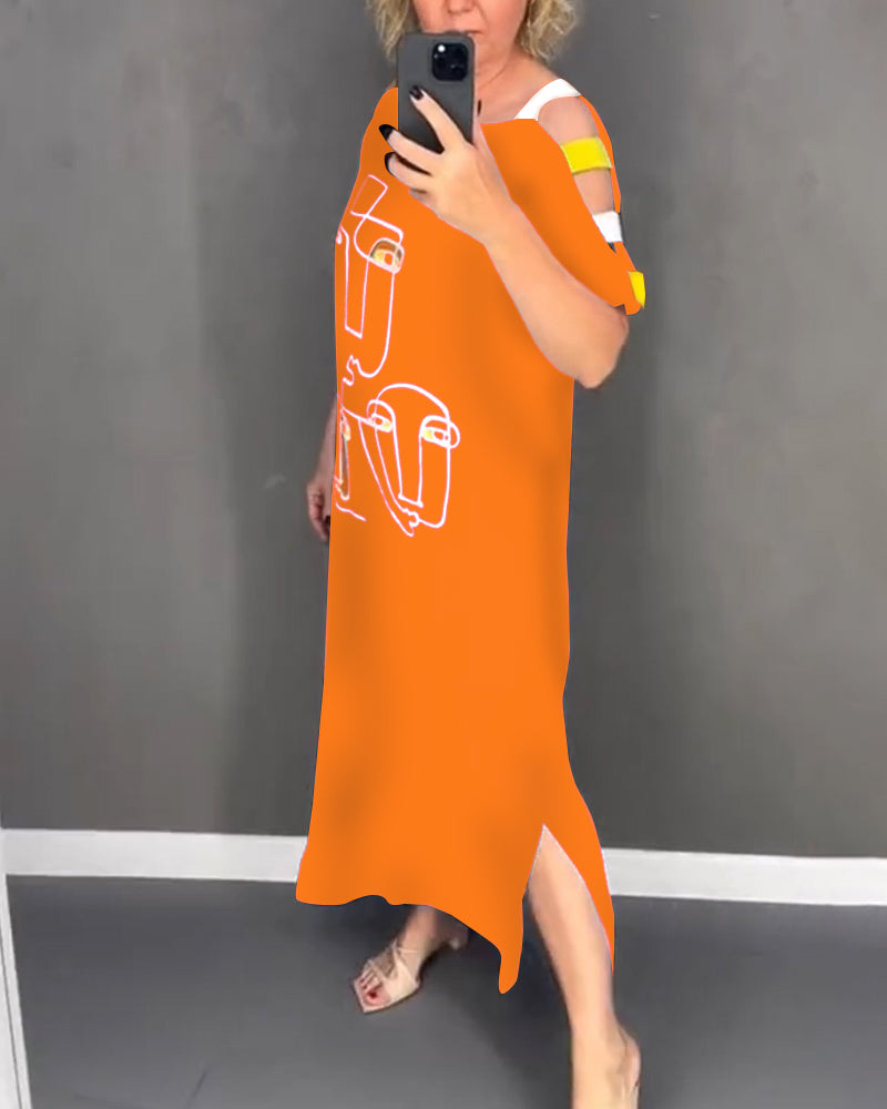 Bequemes schulterfreies Midikleid für Damen