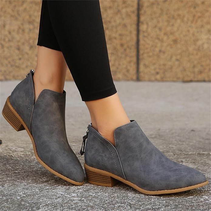 Women’s Comfortable Low-Heel Ankle Boots for Everyday Wear