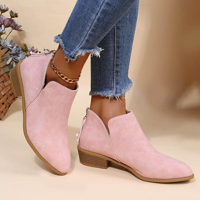 Women’s Comfortable Low-Heel Ankle Boots for Everyday Wear