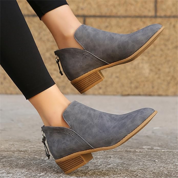 Women’s Comfortable Low-Heel Ankle Boots for Everyday Wear