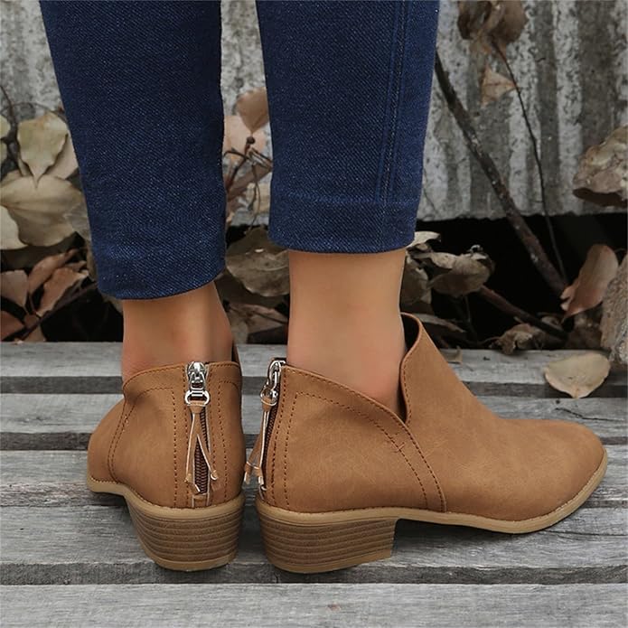 Women’s Comfortable Low-Heel Ankle Boots for Everyday Wear