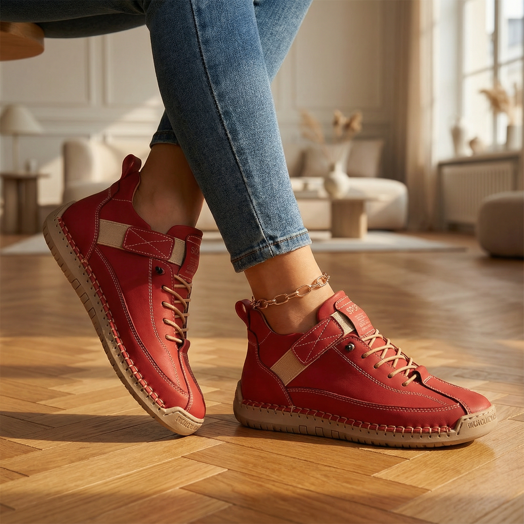 Naisten mukavat vegaaniset nahkaiset nauhalenkkarit