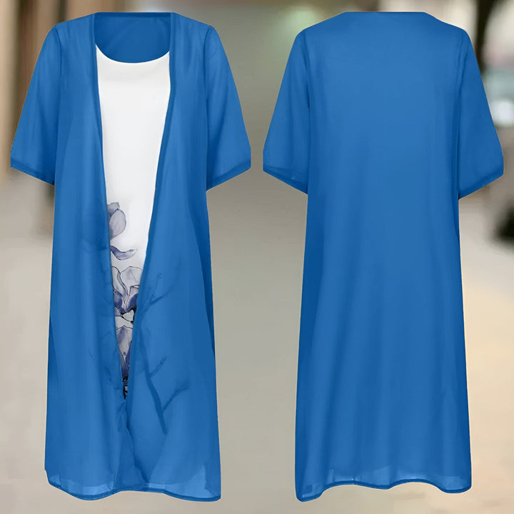 Women Flowing Dress with Cardigan Cotton Floral Summer Fit