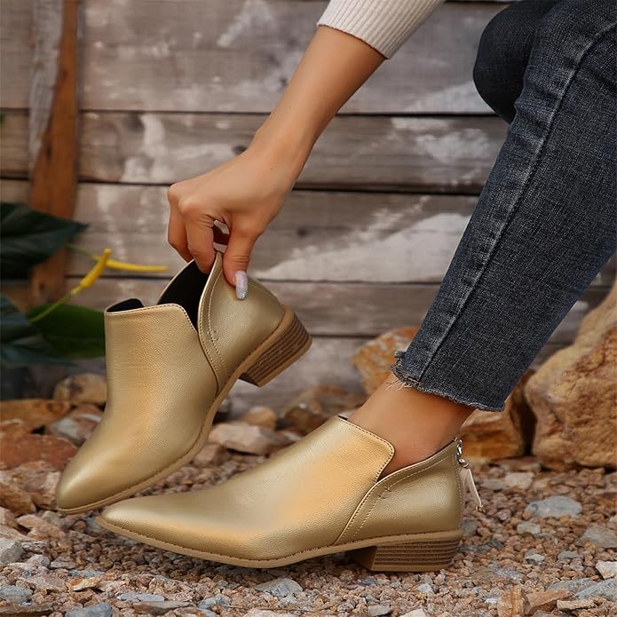 Women’s Comfortable Low-Heel Ankle Boots for Everyday Wear