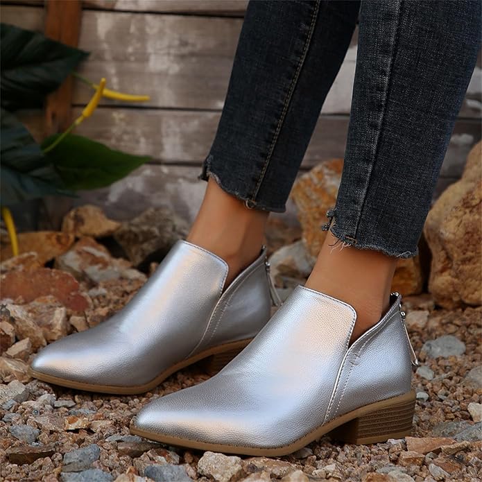 Women’s Comfortable Low-Heel Ankle Boots for Everyday Wear