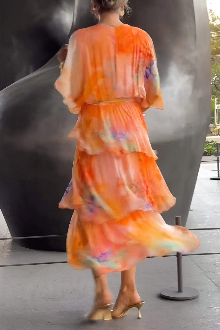 Elegant Bohemian Maxi Dress Women Chiffon-Polyester Flowing Bohemian Silhouette