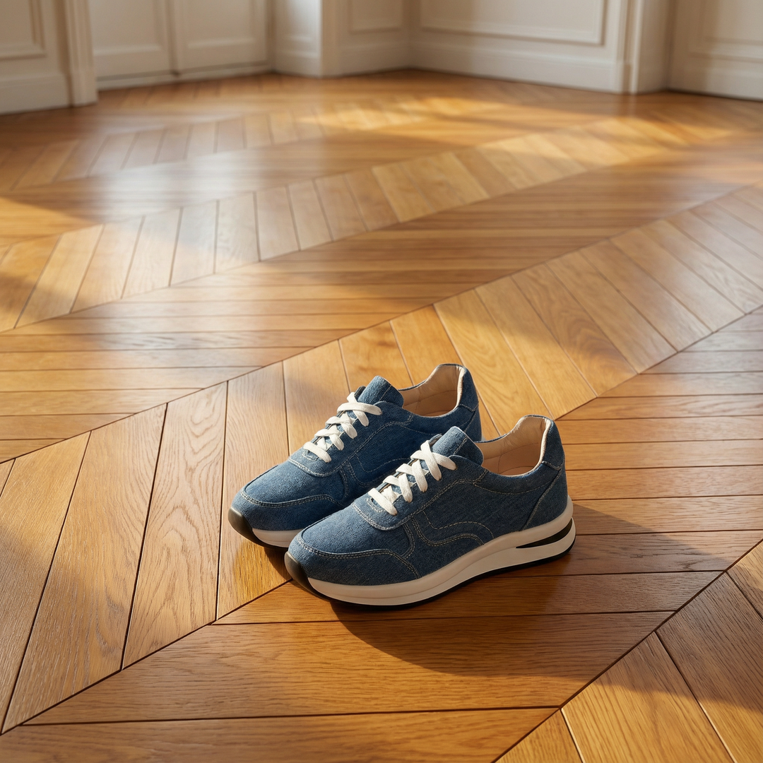 Women’s Cushioned Denim Lace-Up Sneakers