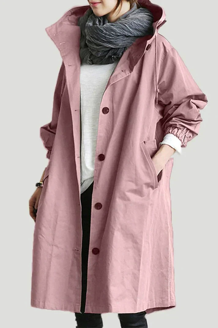 Women’s Long Insulated Hooded Coat with Water-Repellent Fabric