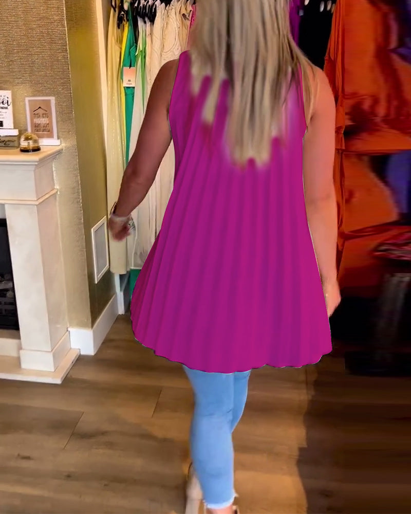 Women’s Sleeveless High-Low Flowy Blouse