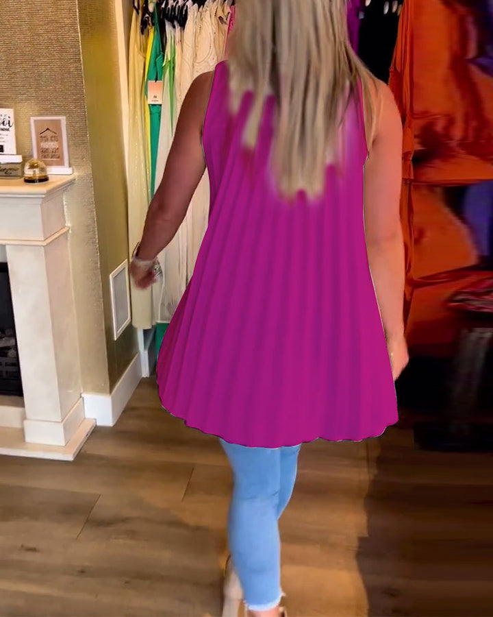 Women’s Sleeveless High-Low Flowy Blouse