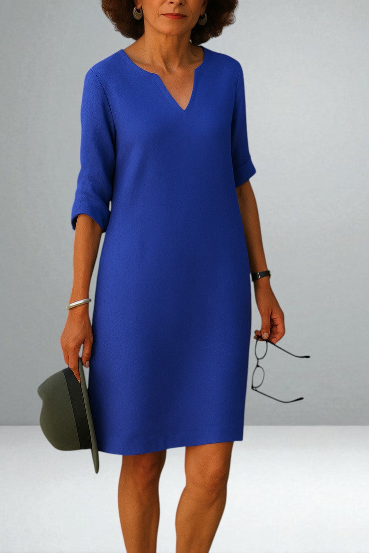 V-Neck Elegance Women's Dress | Flowing Silhouette & Flattering Fit