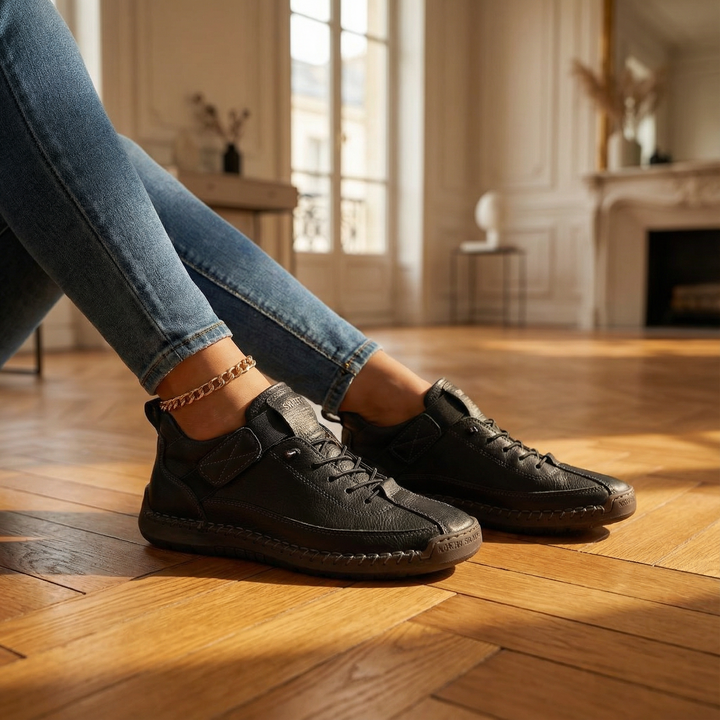 Naisten mukavat vegaaniset nahkaiset nauhalenkkarit