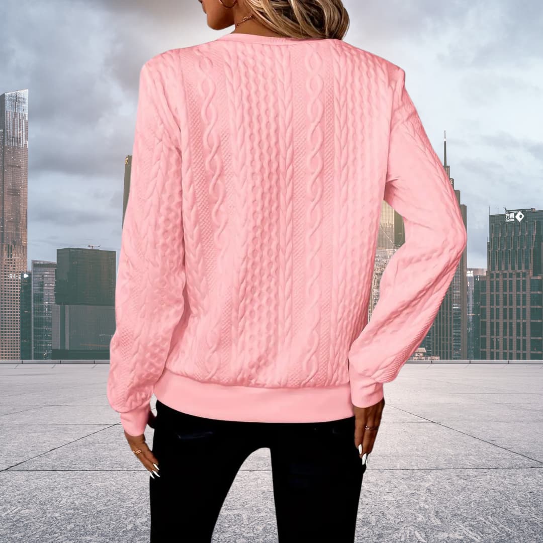 Women's Cozy Cable Knit Zip-Up Sweater