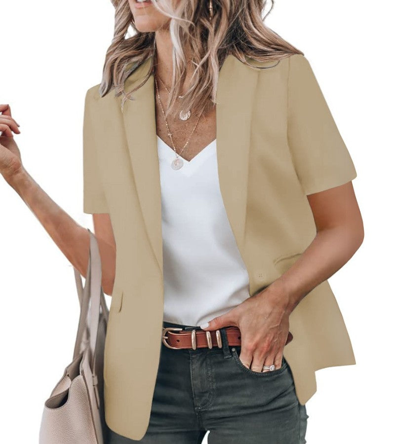 Women’s Lightweight Short Sleeve Blazer Jacket