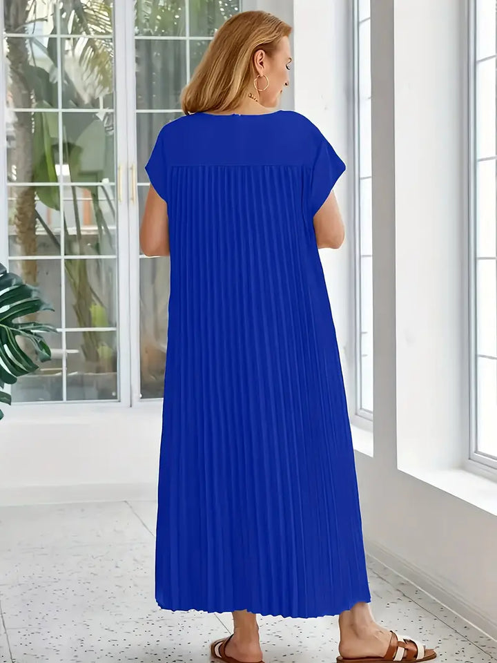 Plissiertes Maxikleid für Damen, leichter Stoff, elegantes und schmeichelhaftes Design