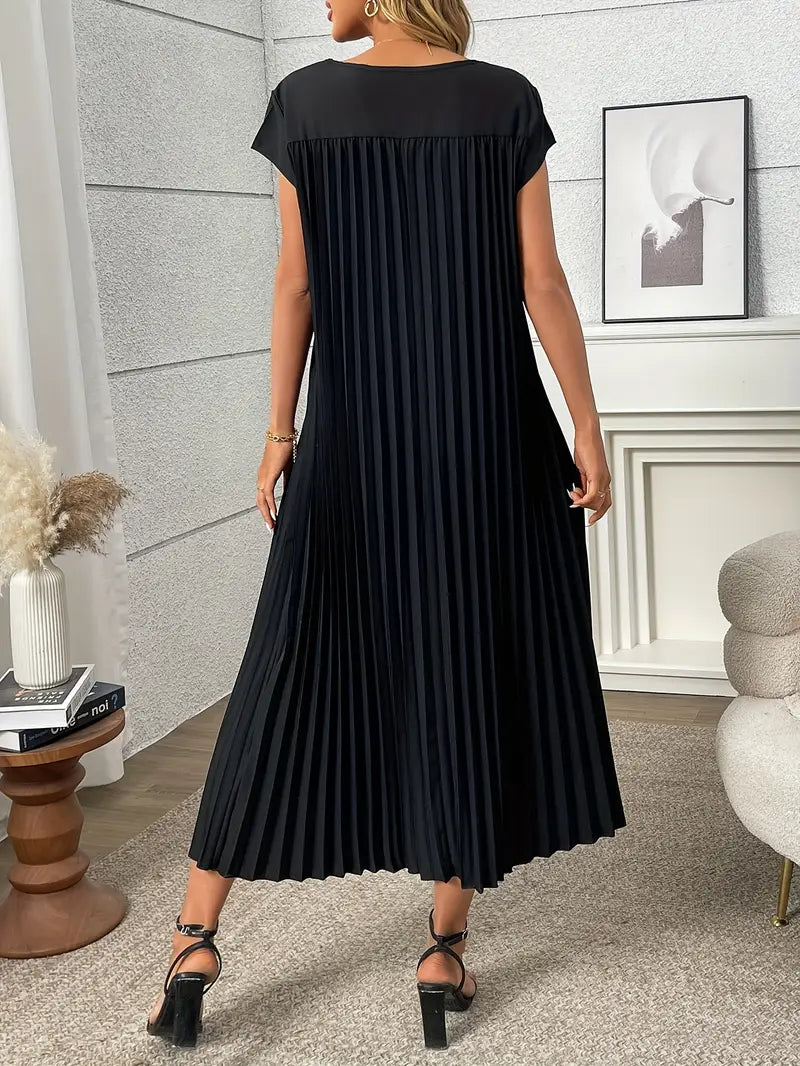 Plissiertes Maxikleid für Damen, leichter Stoff, elegantes und schmeichelhaftes Design