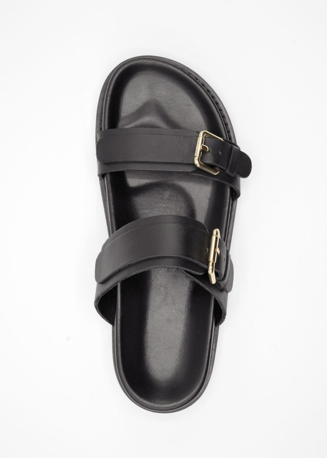 Women Handcrafted Sandal Black Leather | Cushioned Footbed