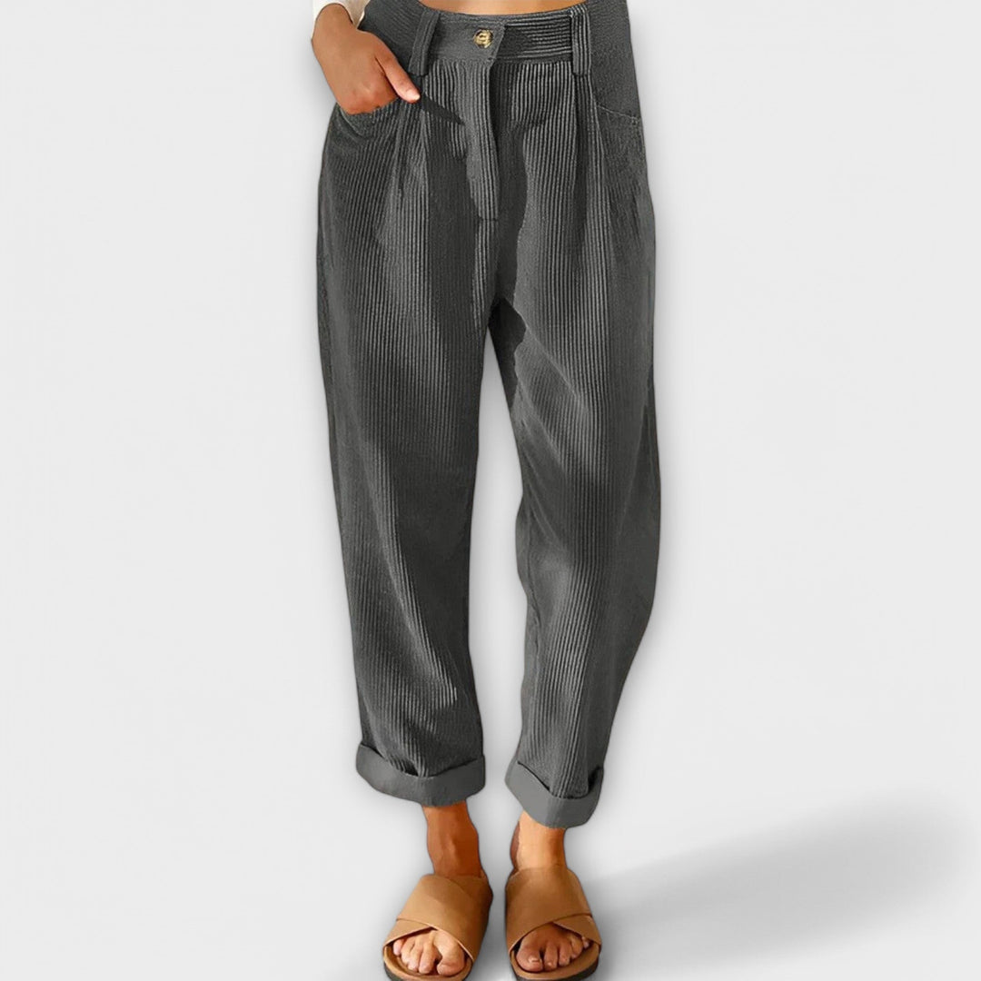 Modern Corduroy Trousers Women | Tailored Fit, Soft Texture, Versatile Styling