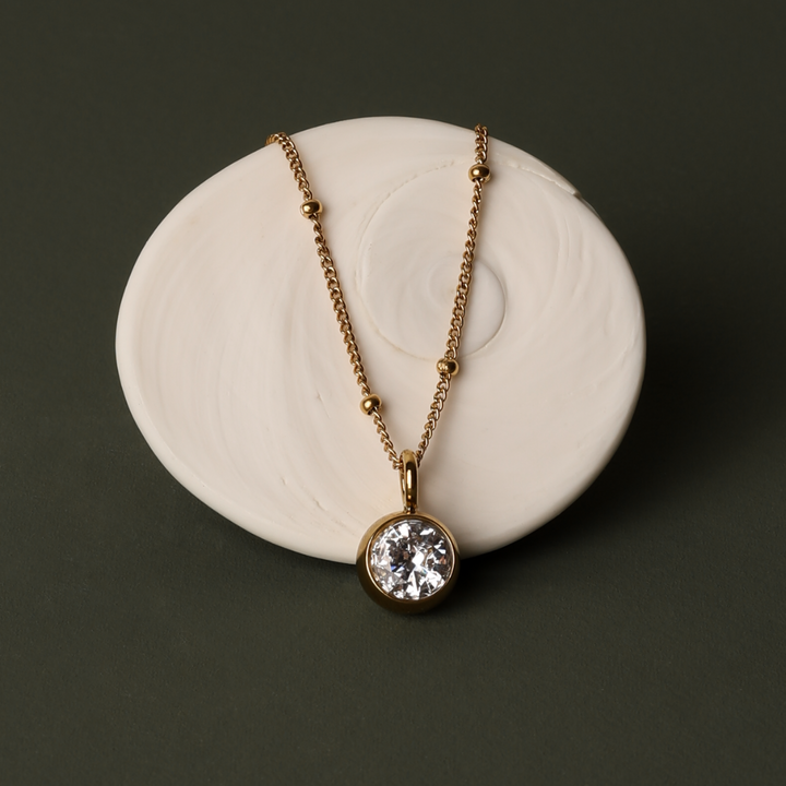 Birthstone Necklace  Personalized Jewelry for Women Stainless Steel