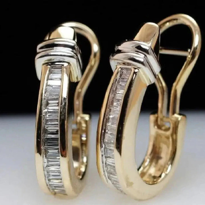 Vintage Gold and Diamond Earrings Women Timeless Elegance & Sparkle