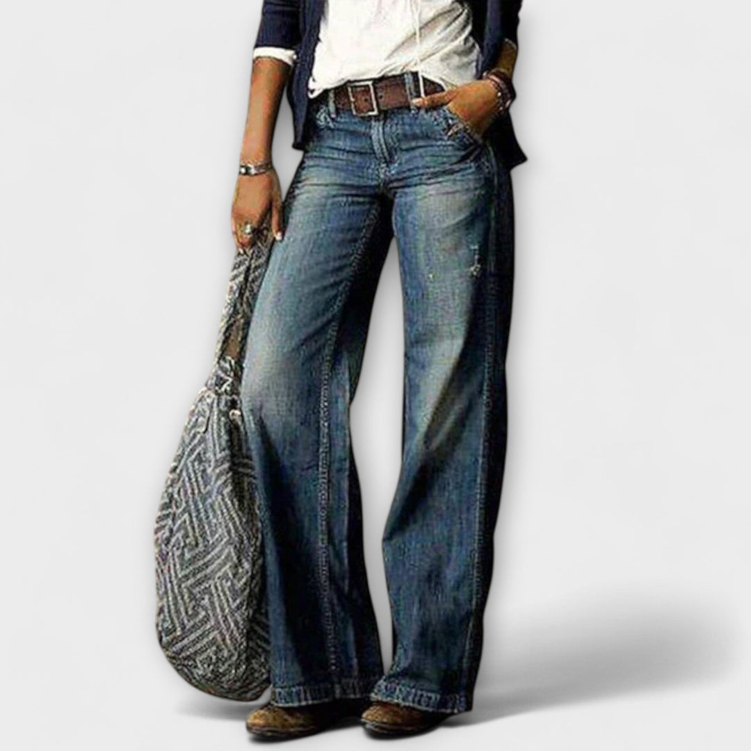 Wide-Leg Denim Pants Women | High Waist, Relaxed Fit, Versatile Style