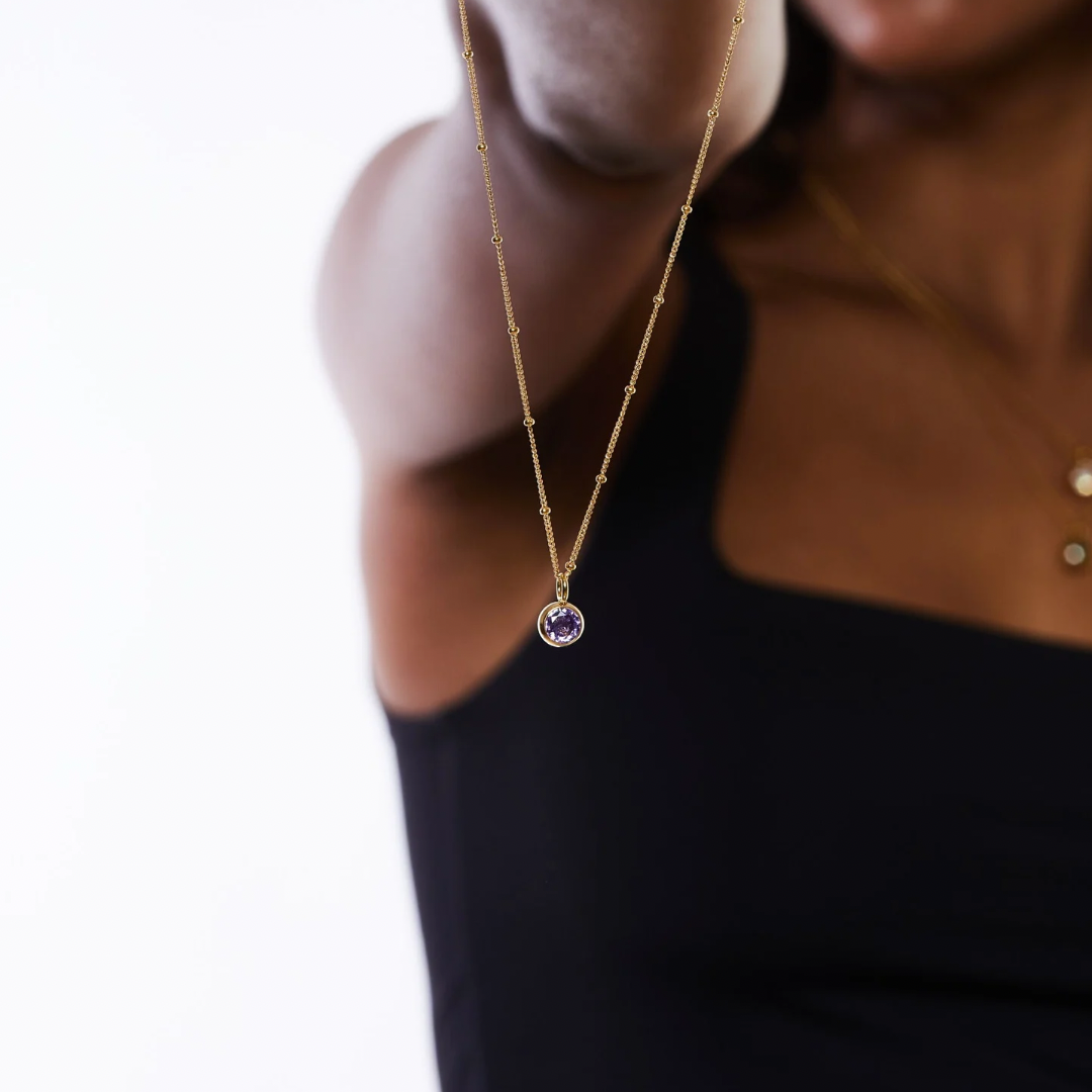 Birthstone Necklace  Personalized Jewelry for Women Stainless Steel