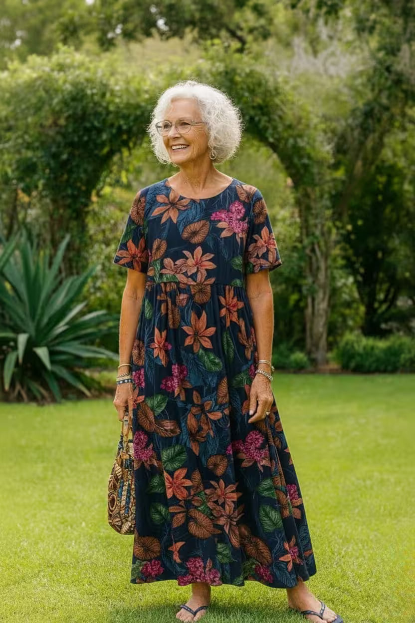 Breezy Floral Maxi Dress Women Polyester Blend Lightweight Flowy Comfortable