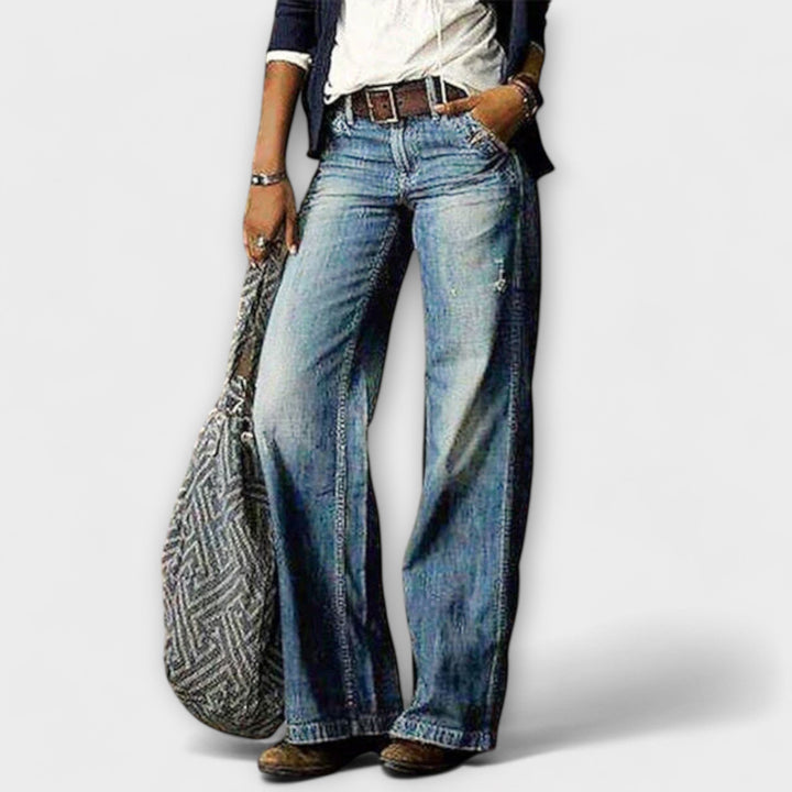 Wide-Leg Denim Pants Women | High Waist, Relaxed Fit, Versatile Style