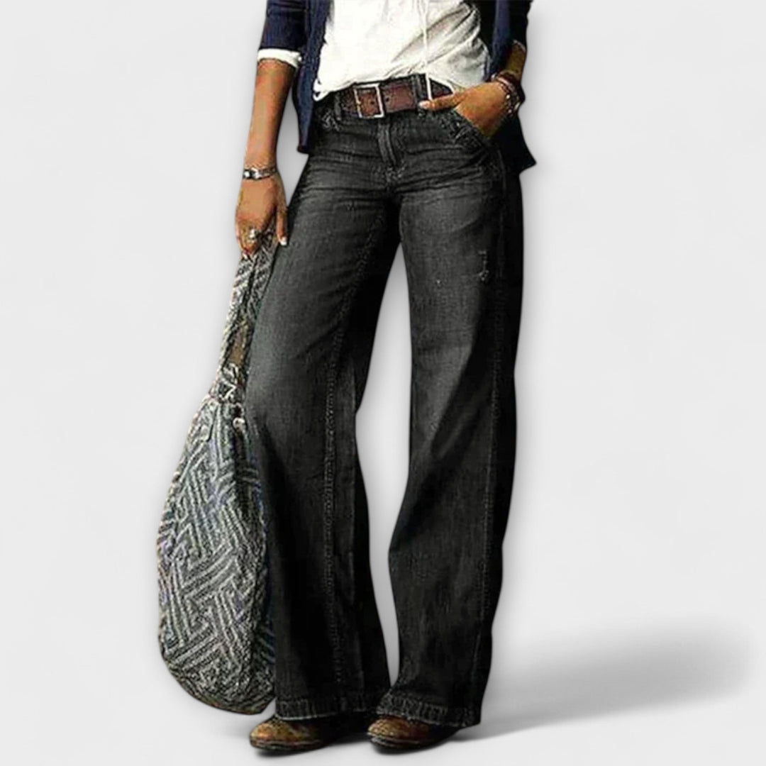 Wide-Leg Denim Pants Women | High Waist, Relaxed Fit, Versatile Style