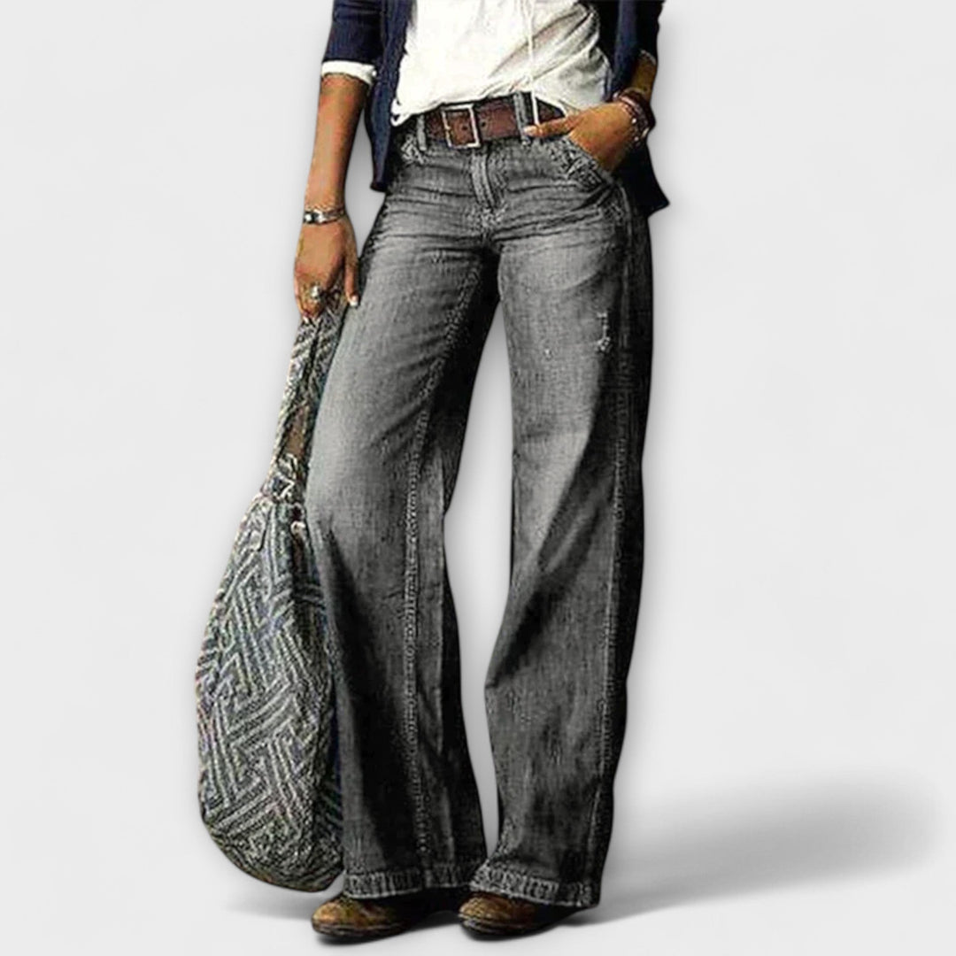 Wide-Leg Denim Pants Women | High Waist, Relaxed Fit, Versatile Style