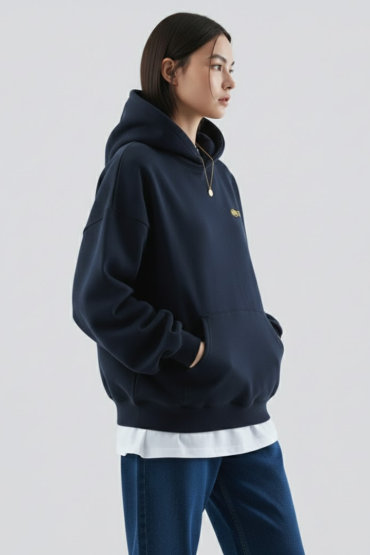 Damska bluza oversize z kapturem i kieszenią