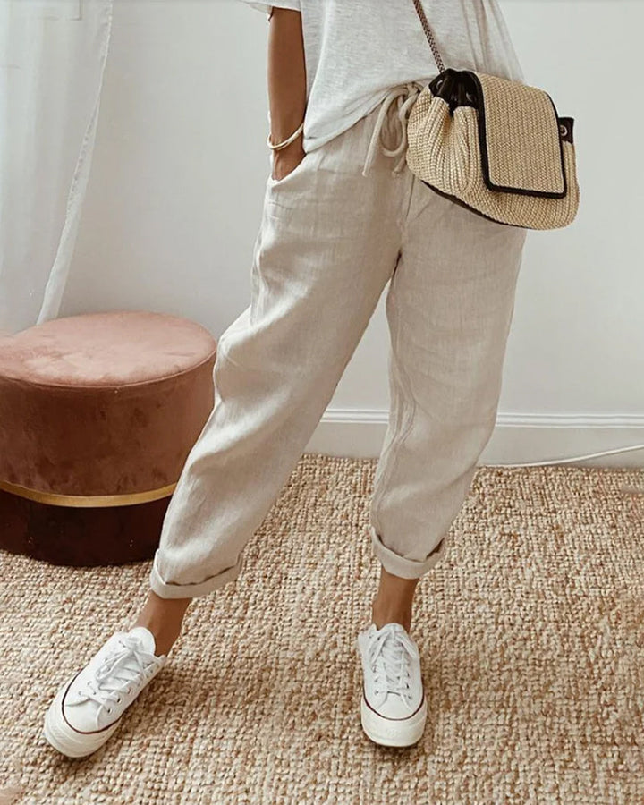 Lightweight Leisure Fit Linen Trousers Women’s Wear | Linen Breathable Relaxed Fit
