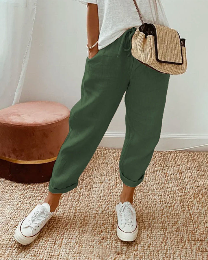 Lightweight Leisure Fit Linen Trousers Women’s Wear | Linen Breathable Relaxed Fit