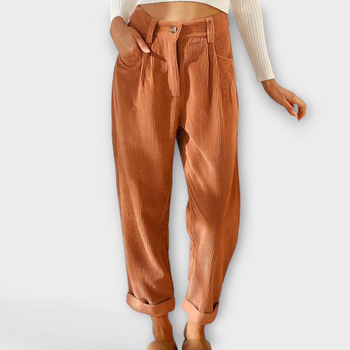 Modern Corduroy Trousers Women | Tailored Fit, Soft Texture, Versatile Styling