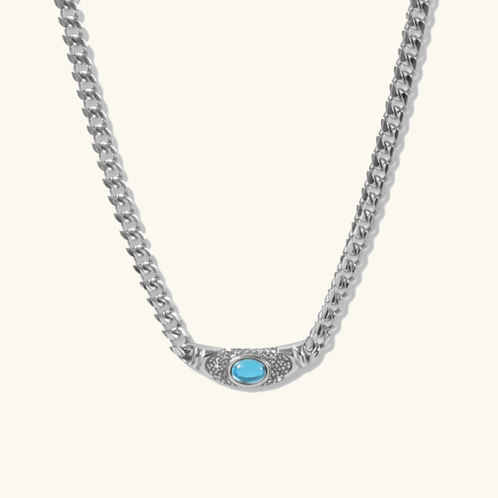 Vintage Necklace Pendant Women Stainless Steel Waterproof Gemstone