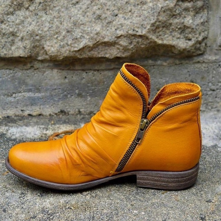 Bottines confortables pour femmes avec fermeture éclair latérale et petit talon