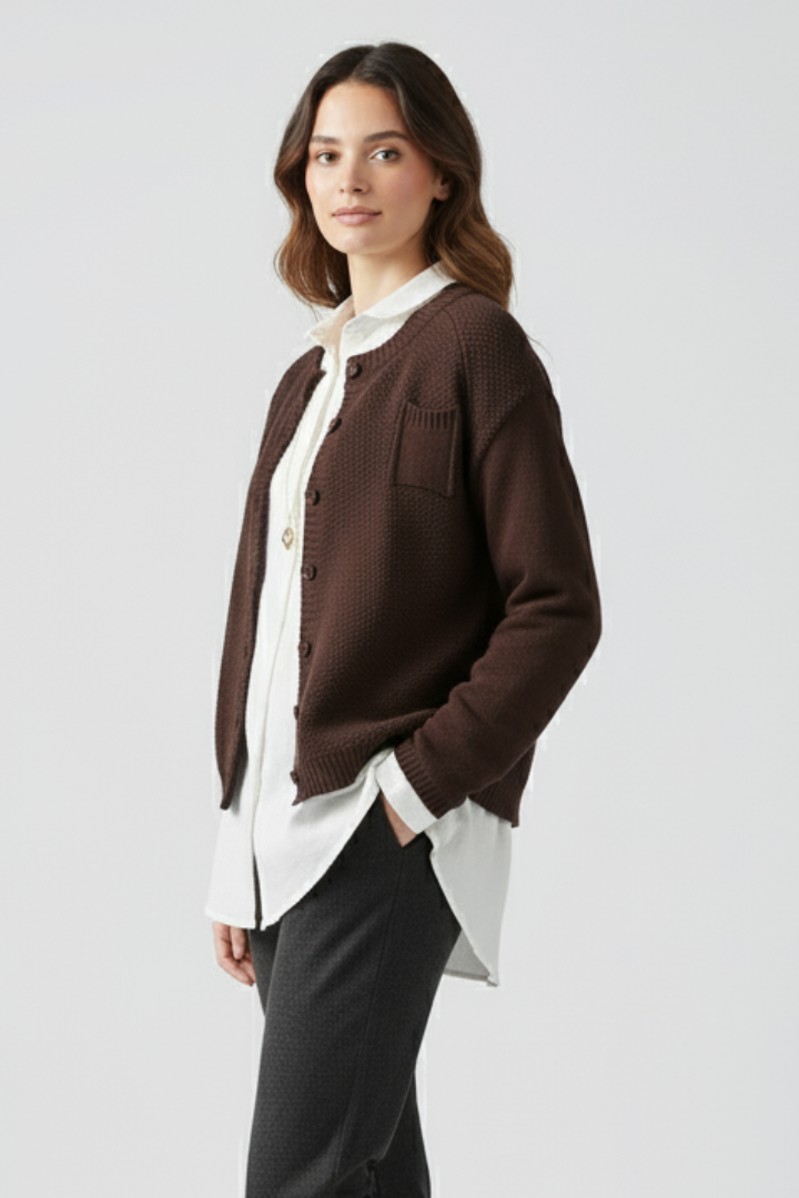 Women’s Soft Textured Knit Button-Up Cardigan
