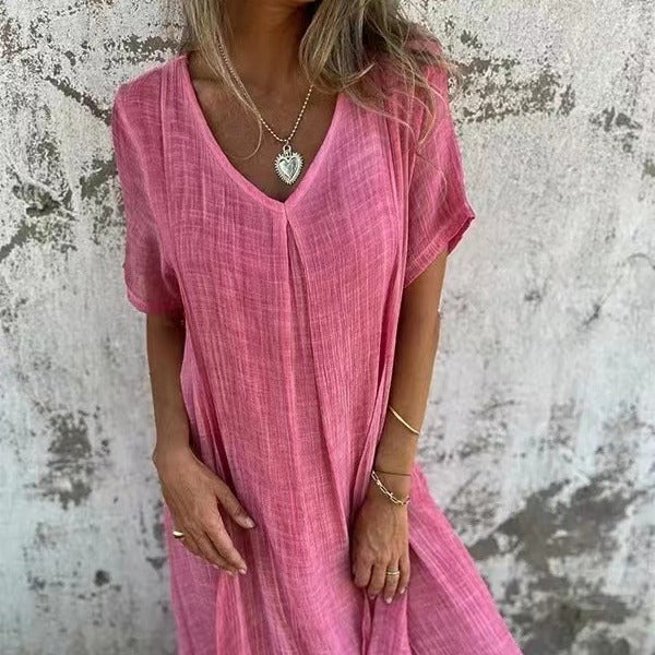 V-neck Dress for  Women's | Lightweight Cotton