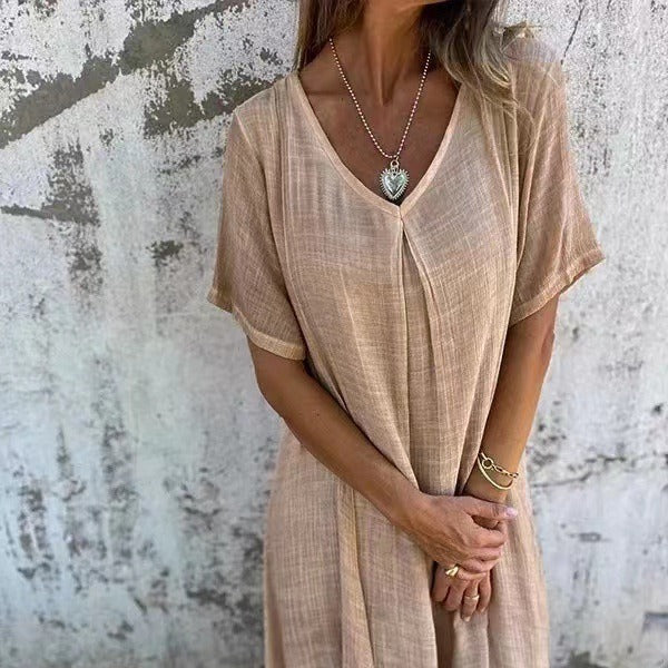 V-neck Dress for  Women's | Lightweight Cotton
