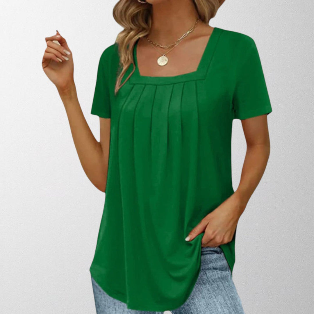 Let sommerbluse Plisseret bluse Dame | Silhuet og åndbar komfort