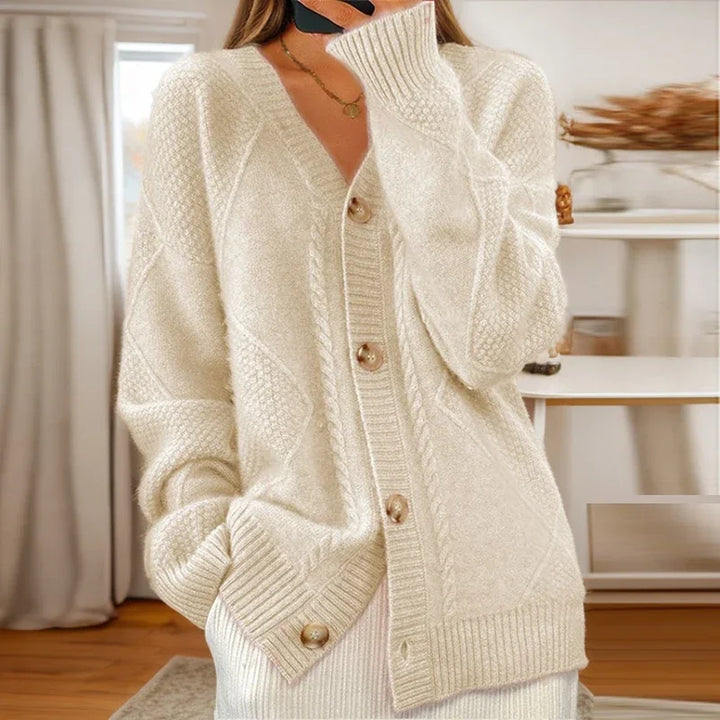Cardigan boutonné en tricot confortable pour femme pour un confort quotidien
