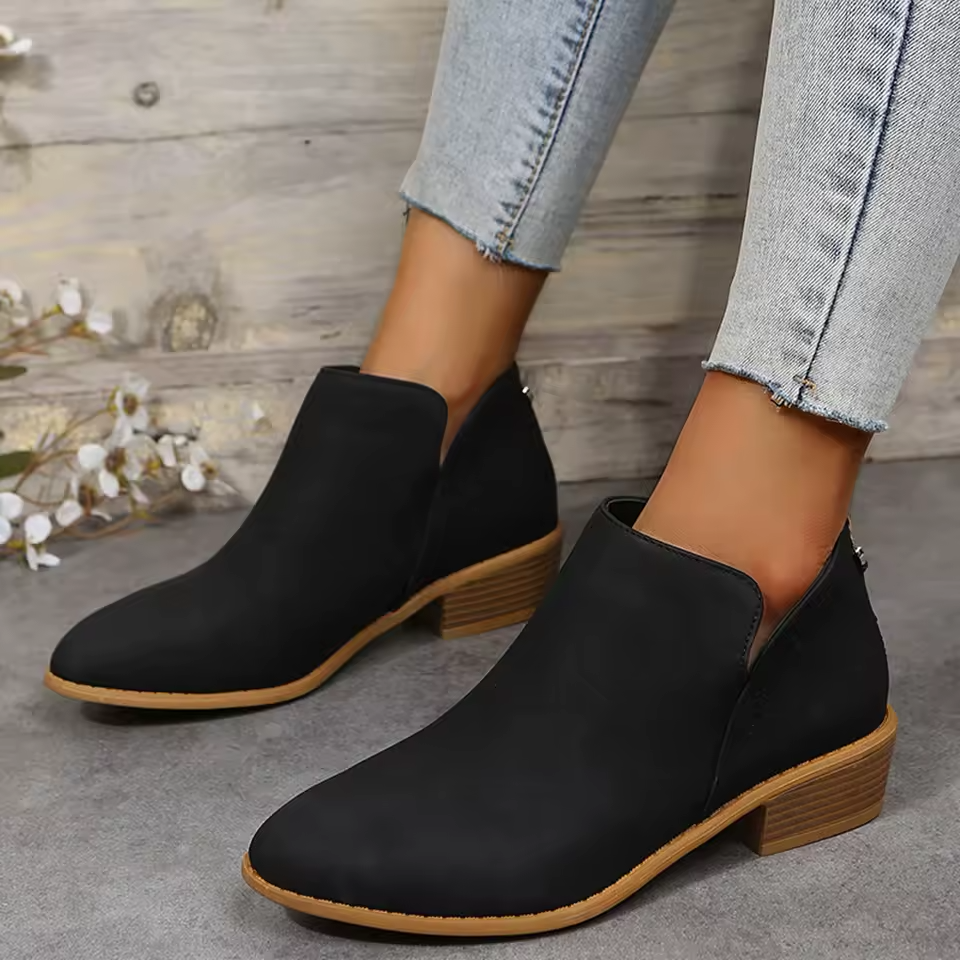 Women’s Comfortable Low-Heel Ankle Boots for Everyday Wear
