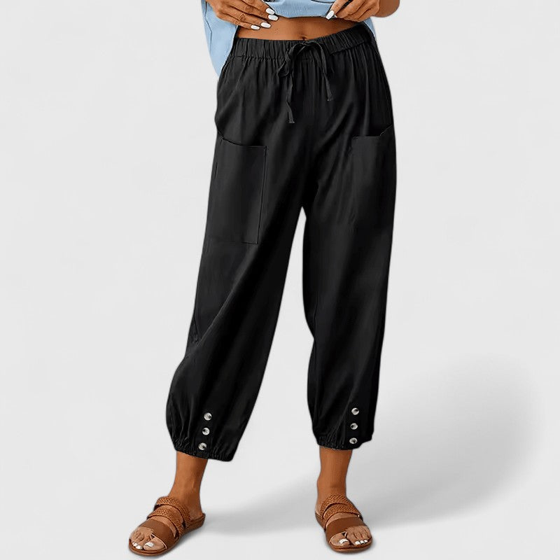 Pantalon sophistiqué à jambes larges pour femme en tissu respirant