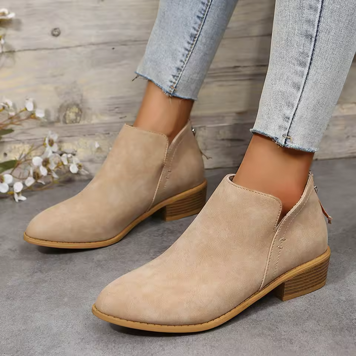 Women’s Comfortable Low-Heel Ankle Boots for Everyday Wear