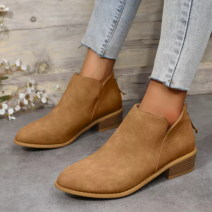 Women’s Comfortable Low-Heel Ankle Boots for Everyday Wear