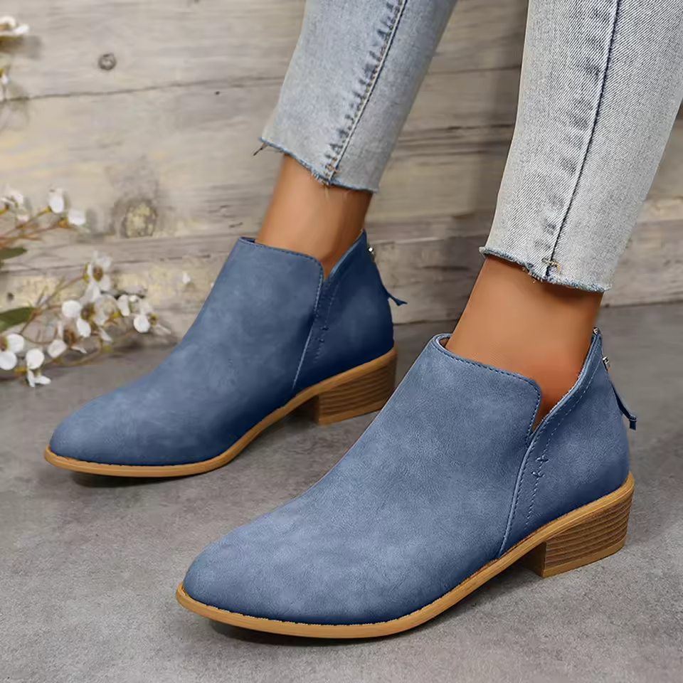 Women’s Comfortable Low-Heel Ankle Boots for Everyday Wear