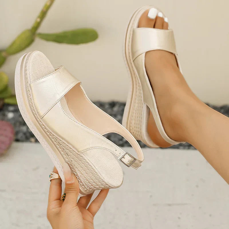 Women’s Cushioned Insole Wedge Sandals for All-Day Comfort