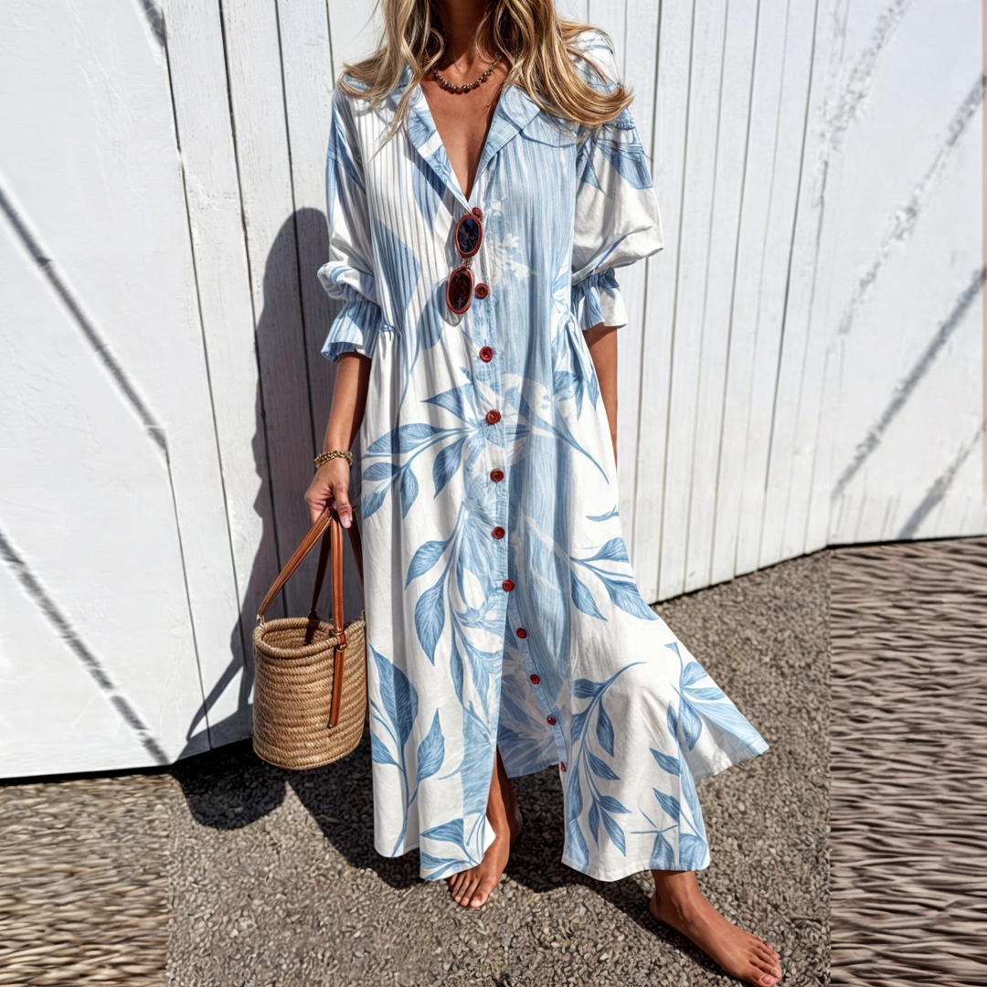 Floral Maxi Dress in Lightweight Cotton Blend
