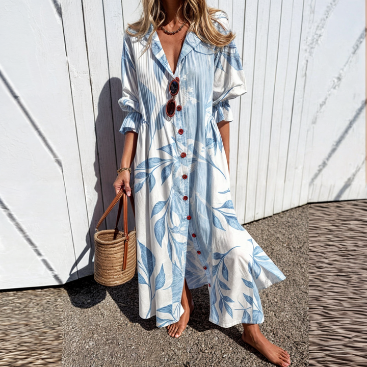 Floral Maxi Dress in Lightweight Cotton Blend